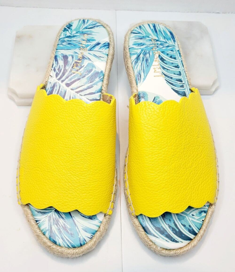 J MCLAUGHLIN Aries Flat Sandal YELLOW size 6 ($128) NEW Without Box